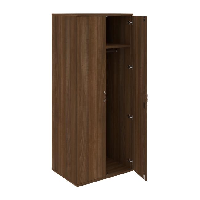Strong wardrobe, lock, 80x192x60 cm, walnut/walnut