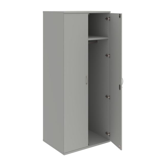 Strong wardrobe, lock, 80x192x60 cm, grey/grey