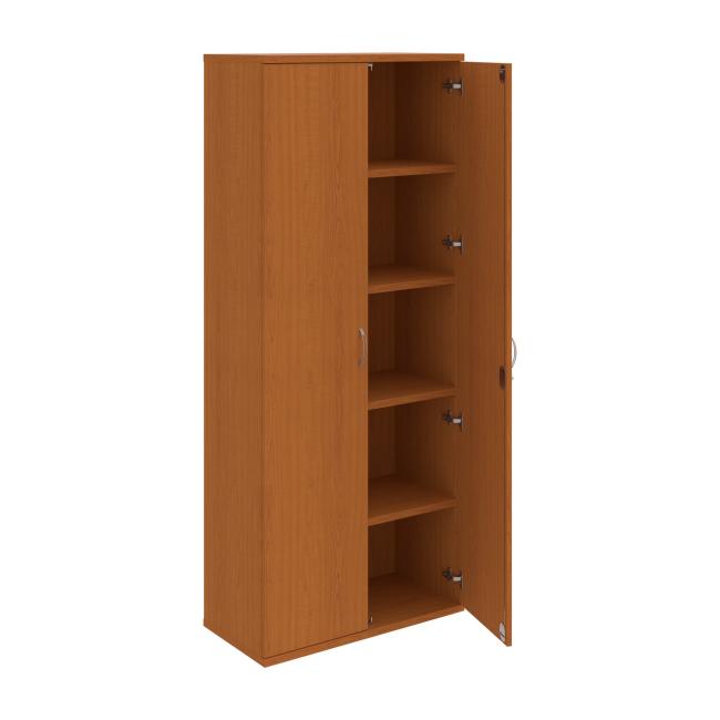 Strong shelf cabinet, lock, 80x192x40 cm, cherry/cherry