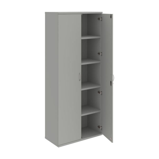 Strong shelf cabinet, lock, 80x192x40 cm, gray/grey