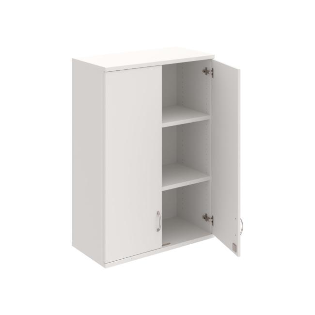 Strong shelf cabinet, lock, upper, 80x115.2x40 cm, white/white