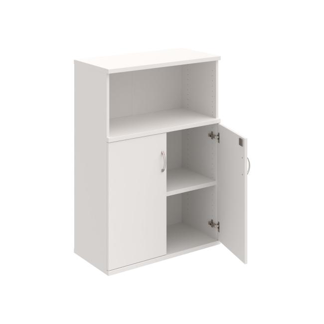 Strong shelf cabinet, lock, 80x115.2x40 cm, white/white