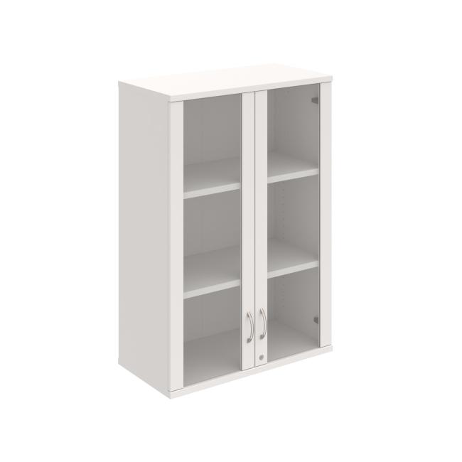 Strong shelf cabinet, lock, upper, 80x115.2x40 cm, white/white
