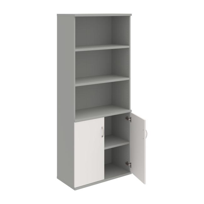 Strong shelf cabinet, 80x192x40 cm, white/grey