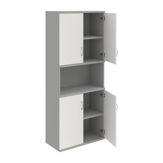 Strong shelf cabinet, 80x192x40 cm, white/grey
