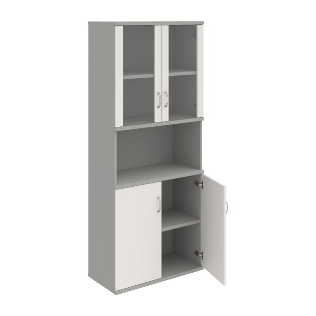 Strong shelf cabinet, 80x192x40 cm, white/grey