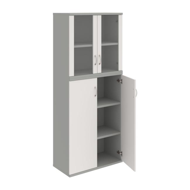 Strong shelf cabinet, 80x192x40 cm, white/grey