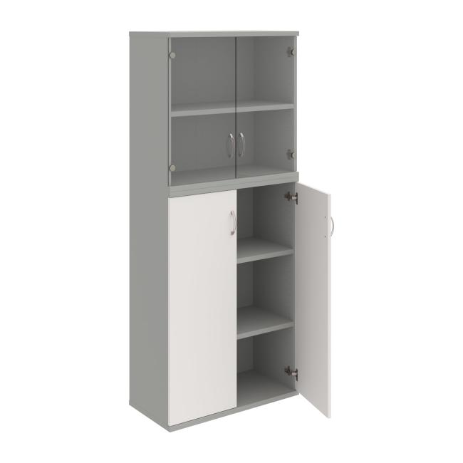 Strong shelf cabinet, 80x192x40 cm, white/grey