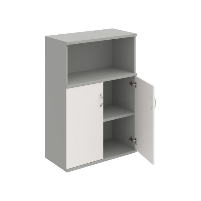 Strong shelf cabinet, 80x115.2x40 cm, white/grey