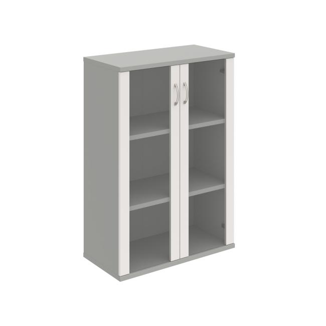Strong shelf cabinet, 80x115.2x40 cm, white/grey
