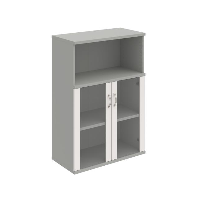 Strong shelf cabinet, 80x115.2x40 cm, white/grey