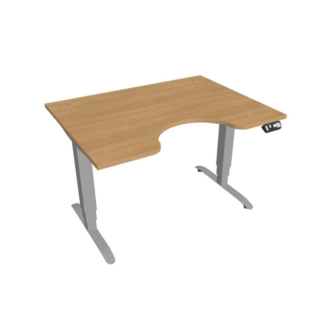 Motion Ergo desk, PO, 3S, 120x61-128x90 cm, oak/grey