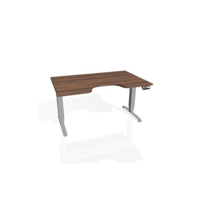 Motion Ergo desk, PO, 3S, 120x61-128x90 cm, walnut/grey