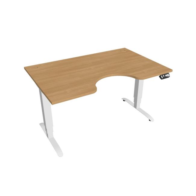 Motion Ergo desk, PO, 3S, 140x61-128x90 cm, oak/white