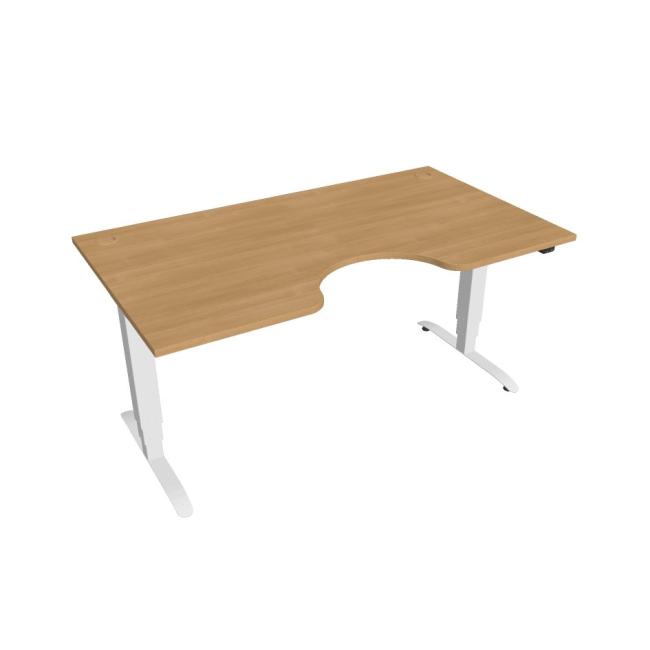 Motion Ergo desk, ZO, 3S, 160x61-128x90 cm, oak/white