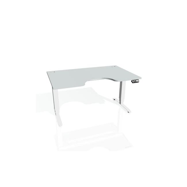 Motion Ergo desk, PO, 3S, 160x61-128x90 cm, grey/white