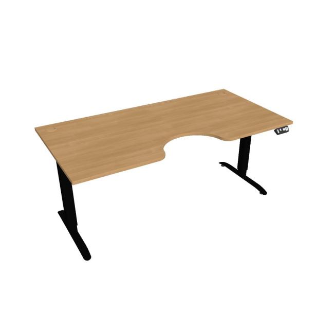 Motion Ergo desk, PO, 2S, 180x70.5-120.5x90 cm, oak/black