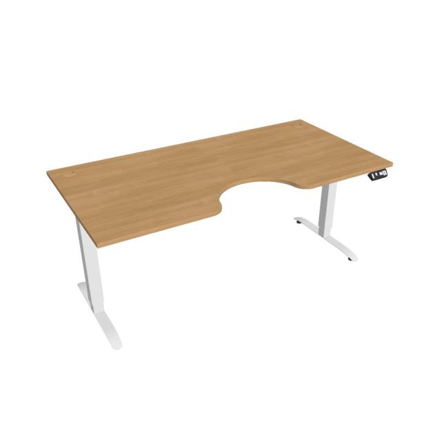 Motion Ergo desk, PO, 2S, 180x70.5-120.5x90 cm, oak/white