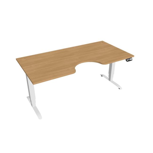 Motion Ergo desk, PO, 3S, 180x61-128x90 cm, oak/white