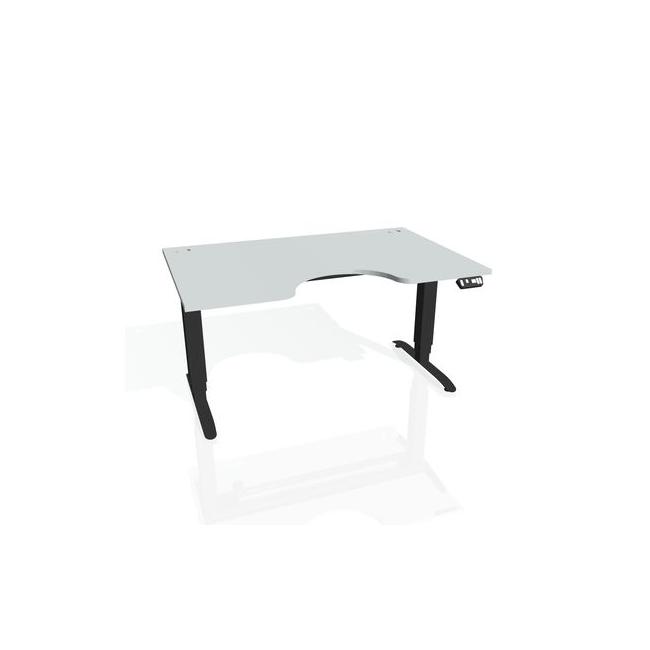 Motion Ergo desk, PO, 3S, 180x61-128x90 cm, grey/black