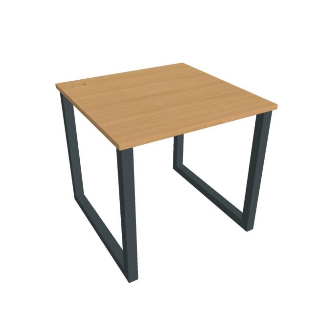 Work table UNI O, 80x75.5x80 cm, beech/black