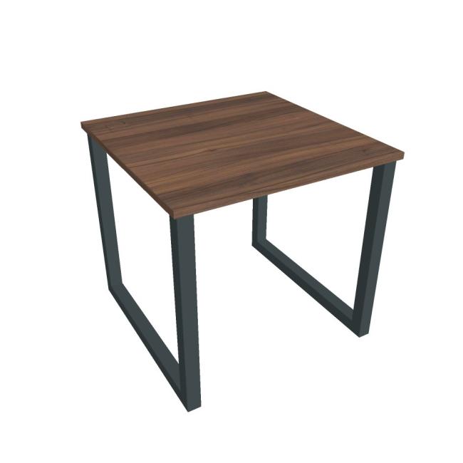 UNI O desk, 80x75.5x80 cm, walnut/black