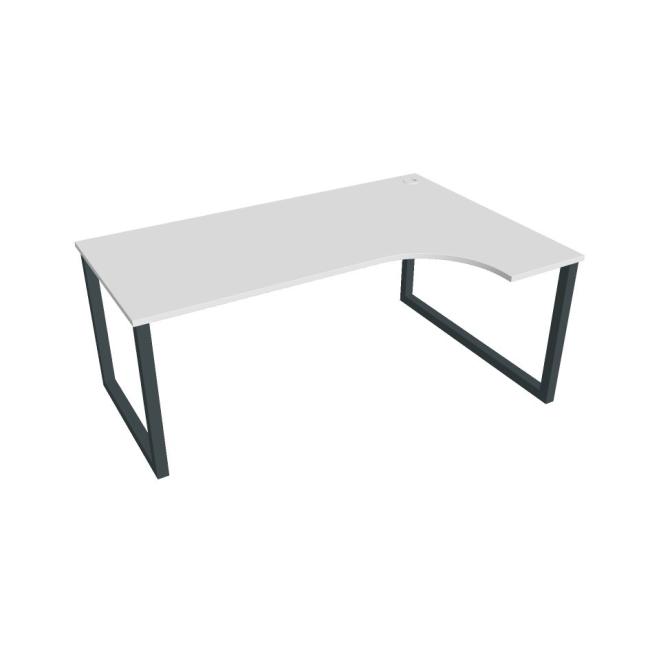 UNI O desk, ergo, left, 180x75.5x120 cm, white/black