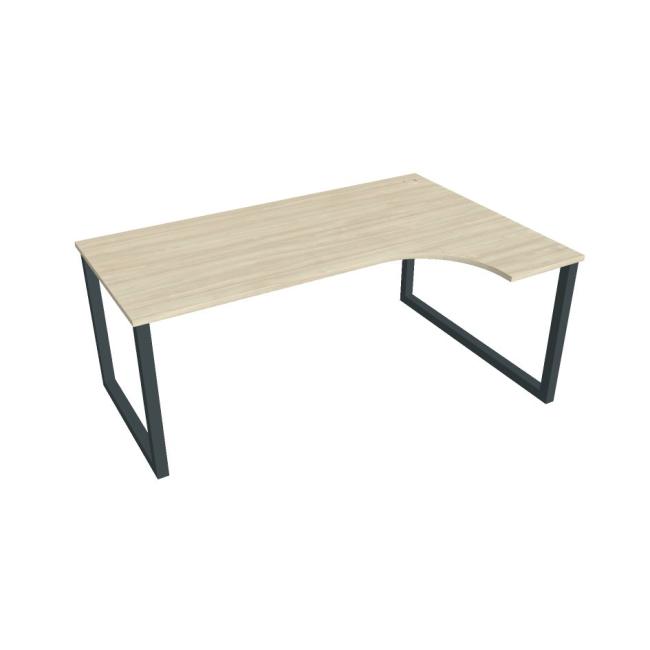 UNI O desk, ergo, left, 180x75.5x120 cm, agate/black