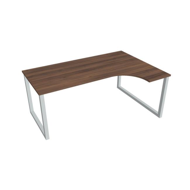 UNI O desk, ergo, left, 180x75.5x120 cm, walnut/grey