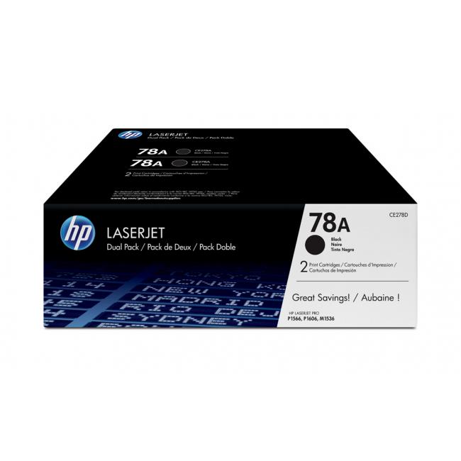 Dvojbalenie tonera HP CE278AD HP 78A v čiernej farbe (2x2 100 str.) pre LaserJet Pro P1566/P1606dn