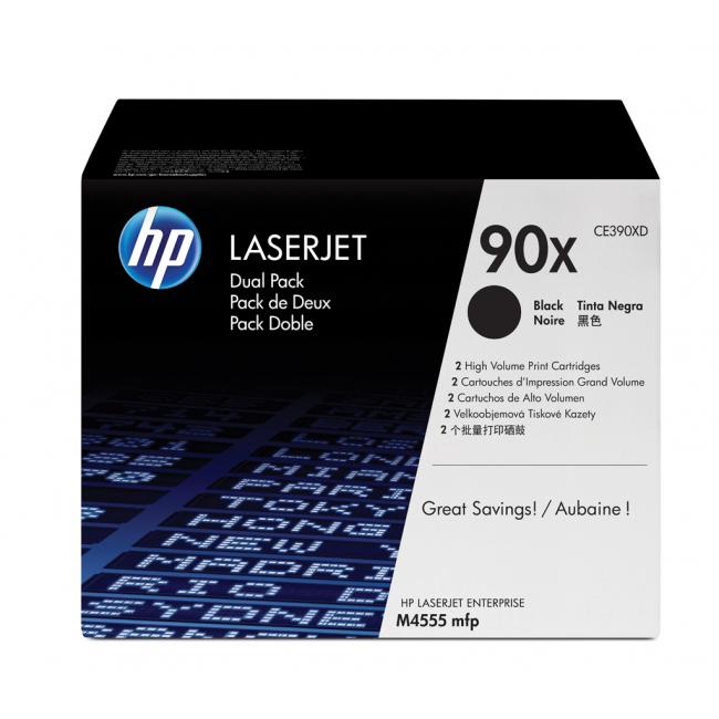 Dvojbalenie tonera HP CE390XD HP 90X v čiernej farbe (2x24 000 str.) pre LaserJet Enterprise M4555