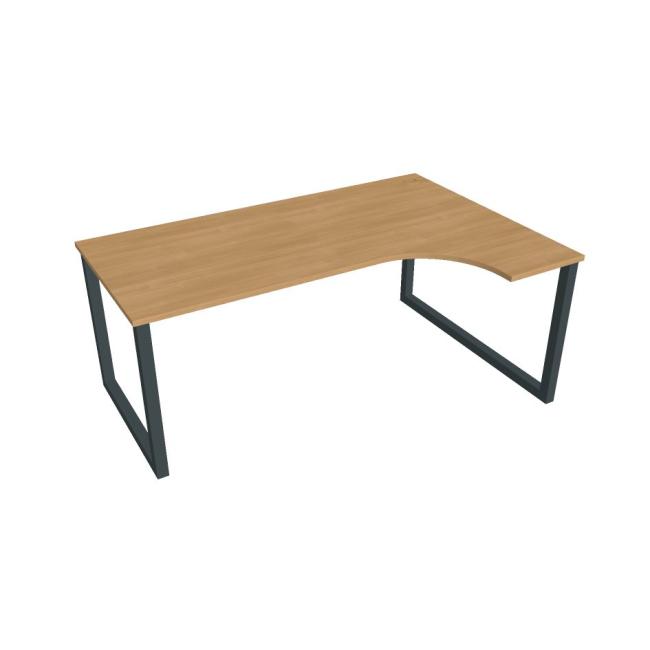 UNI O desk, ergo, left, 180x75.5x120 cm, oak/black