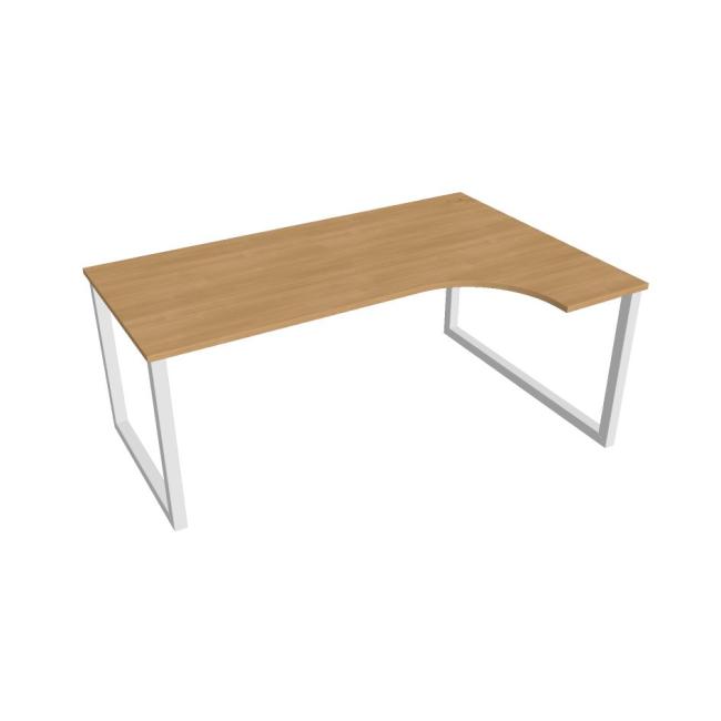 UNI O desk, ergo, left, 180x75.5x120 cm, oak/white