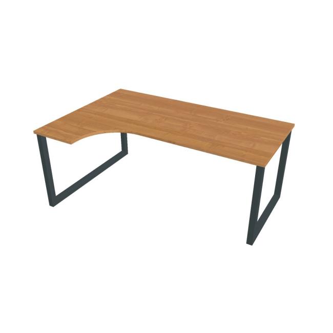 Work desk UNI O, ergo, right, 180x75.5x120 cm, alder/black