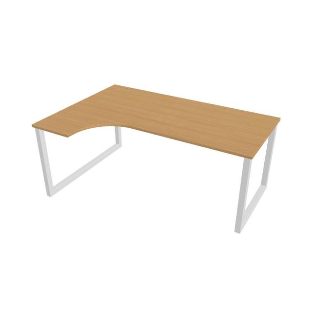 Work desk UNI O, ergo, right, 180x75.5x120 cm, beech/white