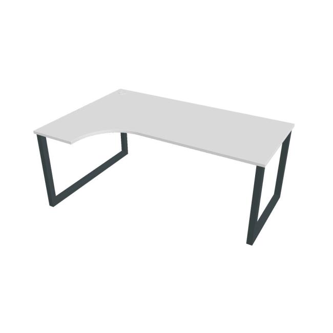 [ON918589] Pracovný stôl UNI O, ergo, pravý, 180x75,5x120 cm, biela/čierna