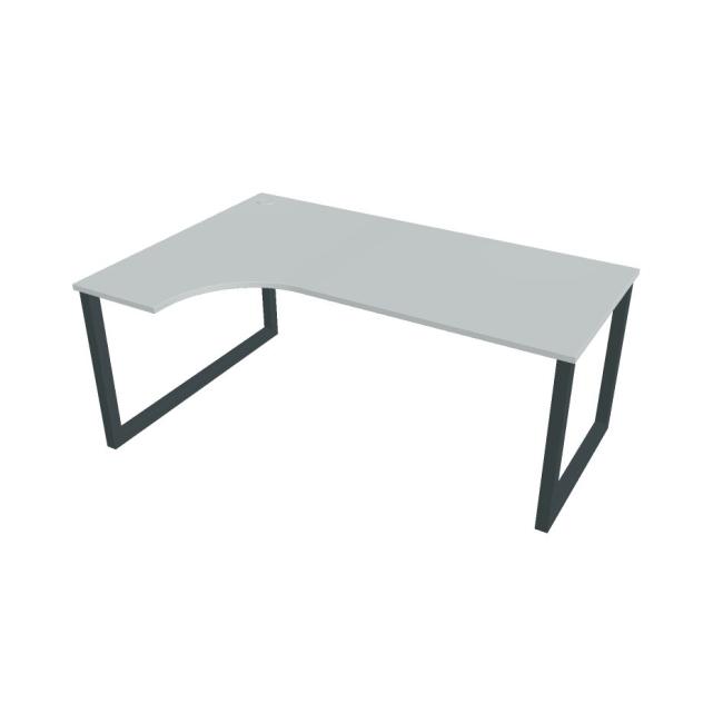 UNI O desk, ergo, right, 180x75.5x120 cm, grey/black