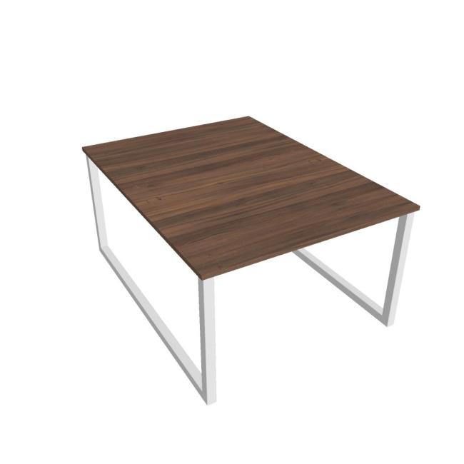 Work table UNI O, 120x75.5x160 cm, walnut/white