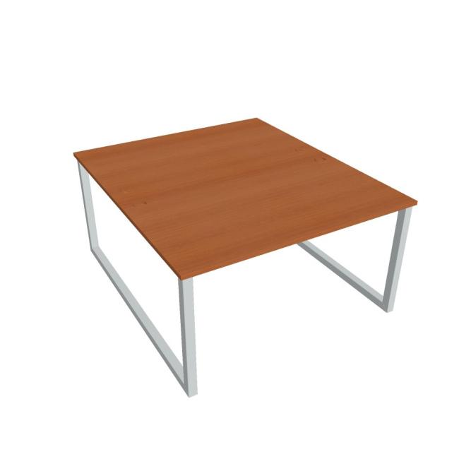 Work table UNI O, 140x75.5x160 cm, cherry/grey