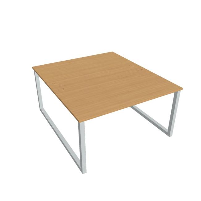 UNI O desk, 140x75.5x160 cm, beech/grey