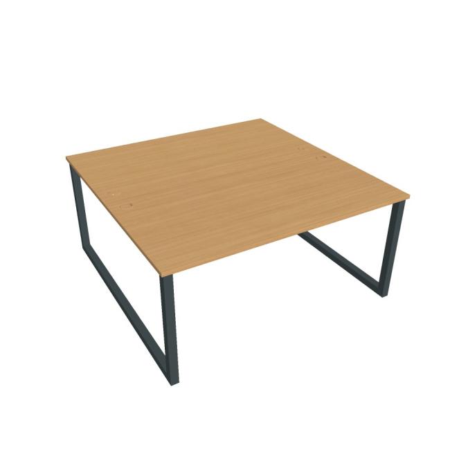 UNI O desk, 160x75.5x160 cm, beech/black