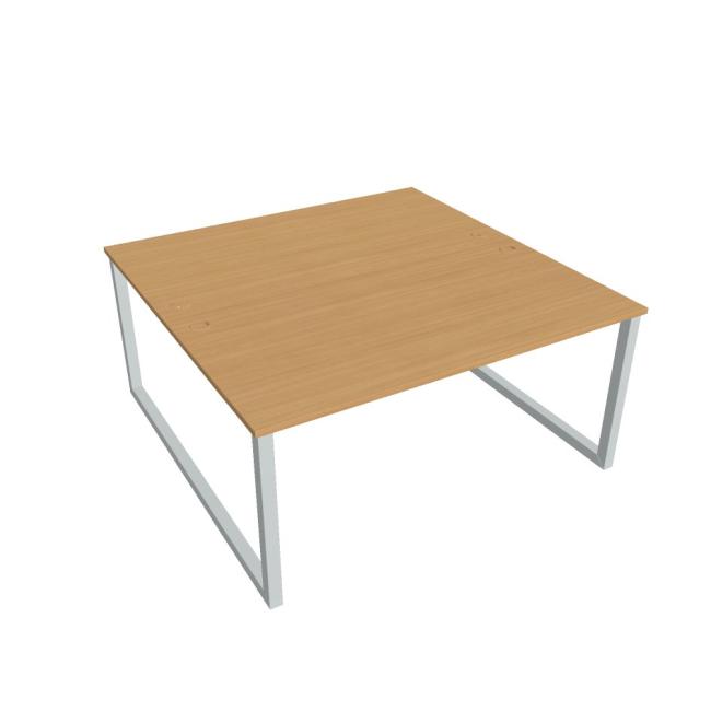 Work table UNI O, 160x75.5x160 cm, beech/grey