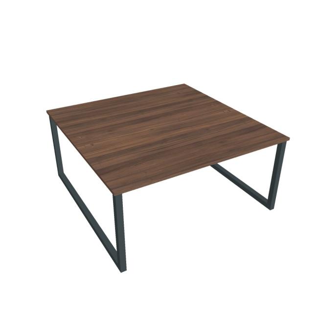Work table UNI O, 160x75.5x160 cm, walnut/black