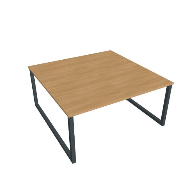 UNI O desk, 160x75.5x160 cm, oak/black
