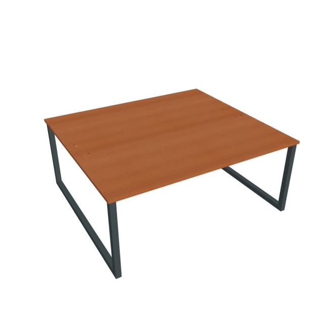 Work table UNI O, 180x75.5x160 cm, cherry/black