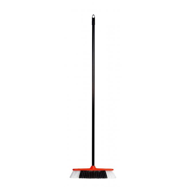 [HY006750] Broom with handle Söke brown/red