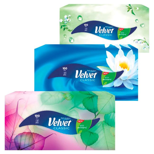 Kozmetické obrúsky 2-vrstvové Velvet Classic 100 ks