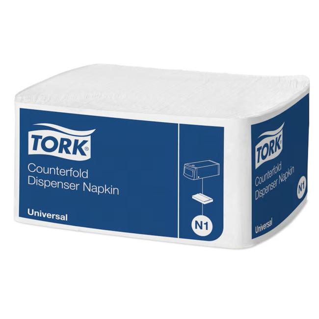 [HY010935] Napkins 1-layer. TORK Counterfold white N1, 30x33cm, 300 pcs