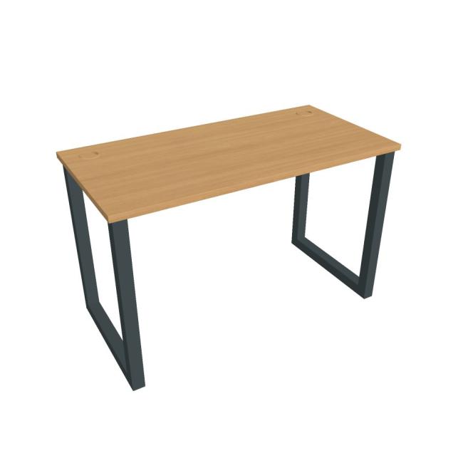 Písací stôl UNI O, 120x75,5x60 cm, buk/čierna