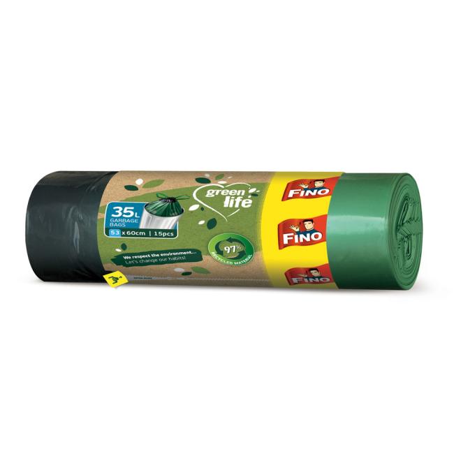 [HY030957] Retractable bags FINO Green Life Easy 35 ℓ, 22 mic., 53 x 60 cm (15 pcs.)
